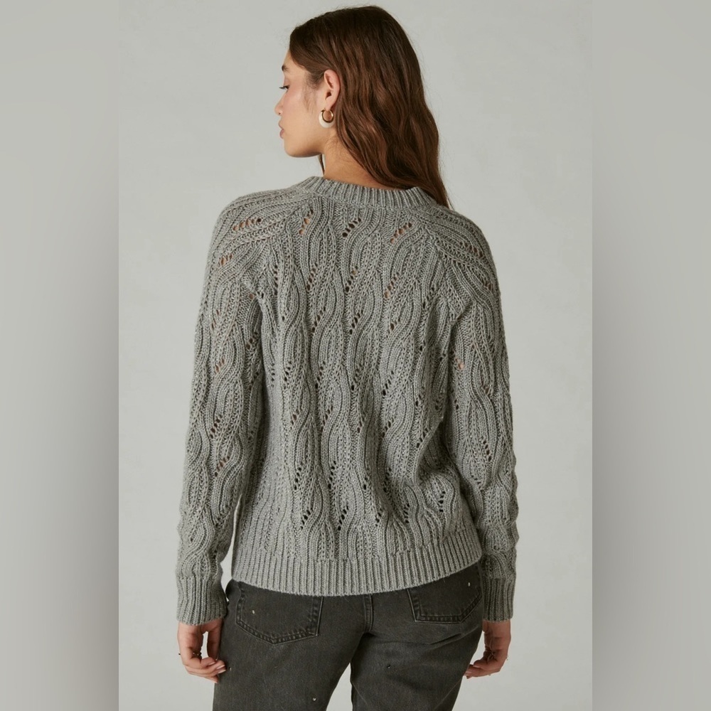 LUCKY BRAND CABLE STITCH SHINE PULLOVER SWEATER - Picture 2 of 6